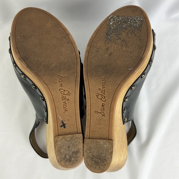 Black Sam Edelman Camilla Wedge with stud detail, sling back, size 9.5 - Picture 9 of 16